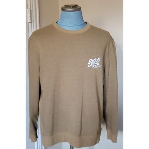 Echo Unltd MEN'S BROWN Knit Logo Textured Sweatshirt Sz XL